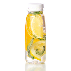 Bottle lemonade lemon with mint