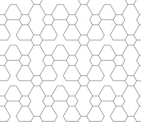 TRIANGULAR SEAMLESS VECTOR PATTERN. OUTLINE TRELLIS GEOMTERIC TEXTURE. MONOCHROME TRENDY BACKGROUND.