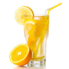 Glass lemonade lemon orange