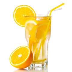 Glass lemonade lemon orange