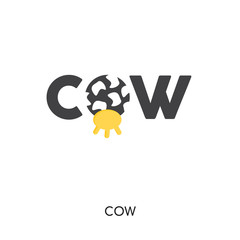 cow logo isolated on white background