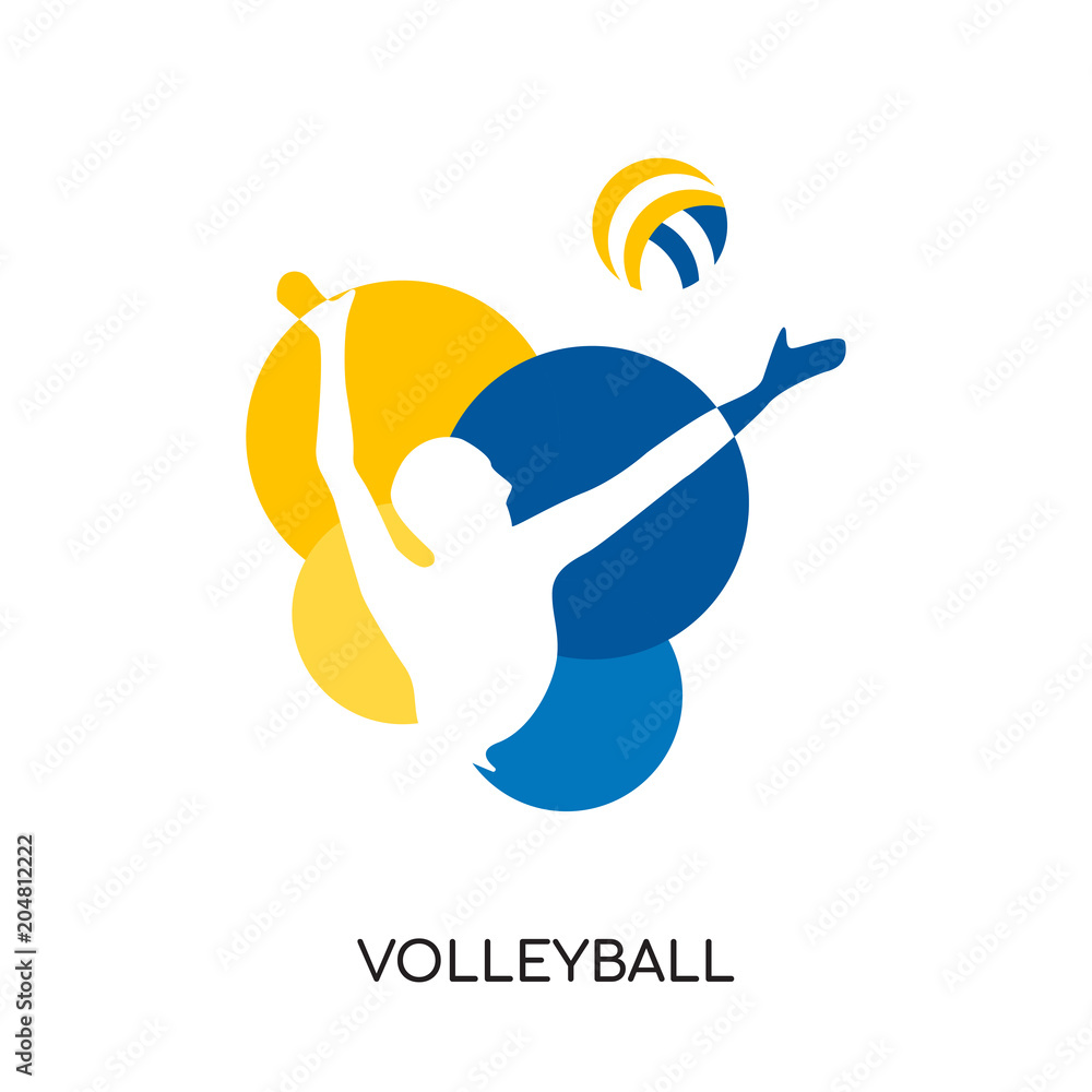 Canvas Prints volleyball logo isolated on white background