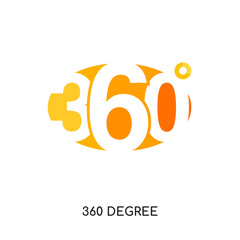 360 degree icon isolated on white background