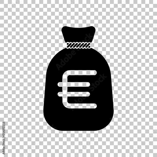 Money Bag With Euro Full Moneybag Icon On Transparent - 
