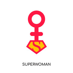 superwoman logo isolated on white background
