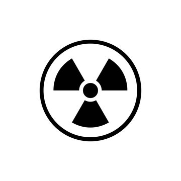 Vector illustration. Radioactive hazard. Round sign of radioactivity. Safe sign.