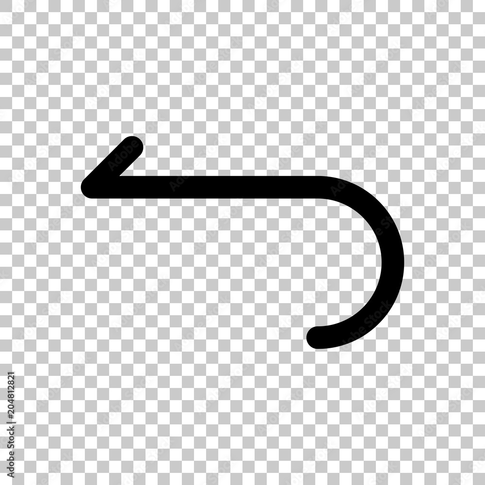 Poster simple arrow, backward. navigation icon. linear symbol with thin line. one line style. on transparen