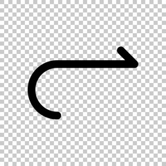 Simple arrow, forward. Navigation icon. Simple arrow, backward. Navigation icon. Linear symbol with thin line. One line style. On transparent background.