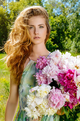 Fototapeta premium romantic woman outdoor