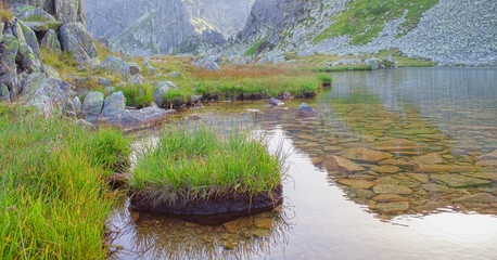 Glacier lake in the mountain, Retezat. Romania