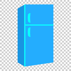 Fridge refrigerator vector icon in flat style. Frig freezer illustration on isolated transparent background. Refrigerator business concept.