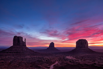 Colorful sunrise landscape view at Monument valley national park, Arizona