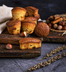 baked muffins with dry fruits and raisins