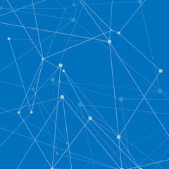 Abstract shapes background and technology network design. Atomic, science and molecular vector pattern on dark background