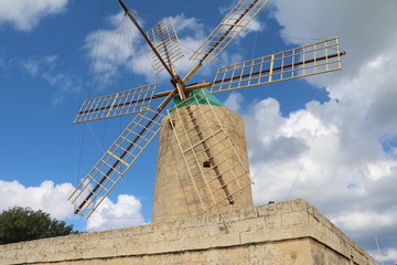 Xaghra at island of Gozo Malta, the Ta 'Kola windmill 