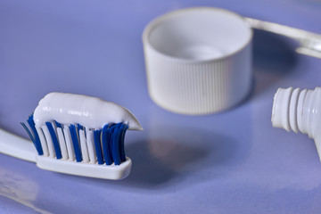 Fototapeta na wymiar toothbrush and toothpaste