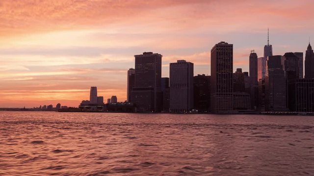 Lower Manhattan Time-lapse From Brooklyn Day to Night