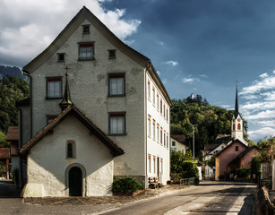 Fototapeta na wymiar Swiss village of Berschis, Walenstadt