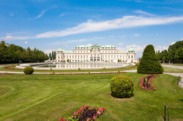The Belvedere castle with its park in Vienna, Austria