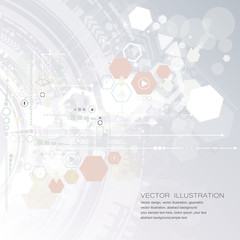 Technology background and abstract digital tech circle with various technological elements. Vector illustration. EPS 10.