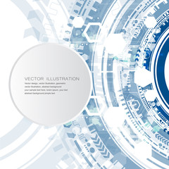Obraz premium Technology background and abstract digital tech circle with various technological elements. Vector illustration. EPS 10.