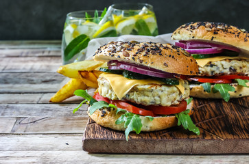 Homemade chicken burger