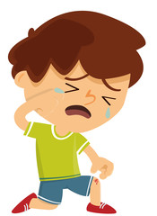 garçon blessé au genou