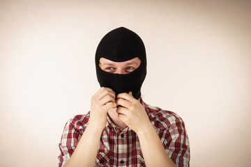Man wearing black balaclava