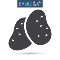 Potato tubers simple basic icon