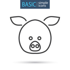 The head of a pig line basic icon