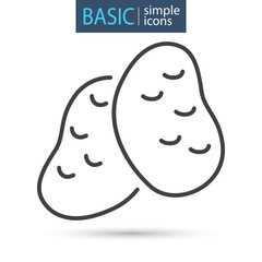 Potato tubers line basic icon