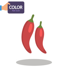 Two pepper pods color flat icon