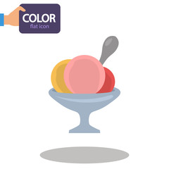Mugs of ice cream color flat icon