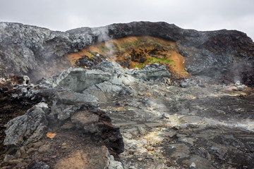 Preserved Earth Under Black Lava, Iceland