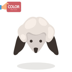 Lamb's head flat color icon