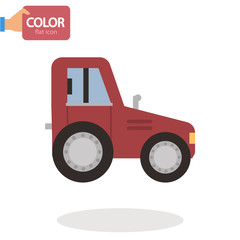 Agriculture tractor flat color icon