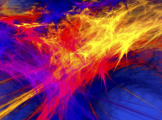 abstract background composed of fractal shapes and colors on intense color, design for posters background of web page or advertising