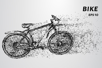 Bike of the particles. The bike consists of dots and circles.