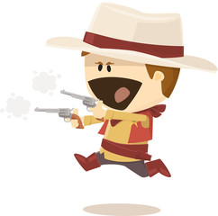 shérif poursuivant un bandit cow-boy