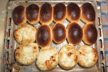 homemade baked bread rolls