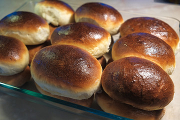homemade baked bread rolls