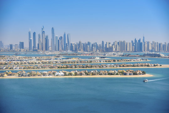 Dubai Marina, view from Palm Island.