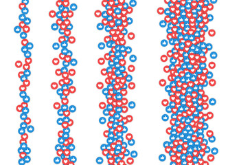 Social Network Icons, Likes. Background for Web, Internet, App, Advertisement, Promotion, Marketing, SMM, CEO, Business. Vector illustration.