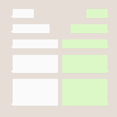 Message bubbles chat vector. Vector template of message bubbles chat boxes icons.