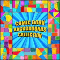 Bright comic book backgrounds collection