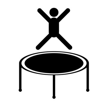 Jumping trampoline icon
