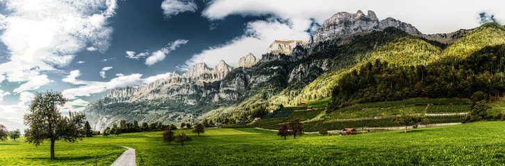 Route to Walenstadt, showing Churfirsten