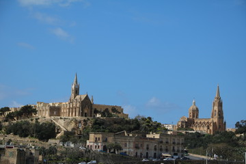 Fototapeta premium Harbor town of Mġarr in Gozo Island Malta at Mediterranean Sea 