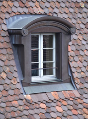 Old window on a roof