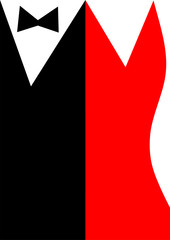 black and red silhouette of couple
